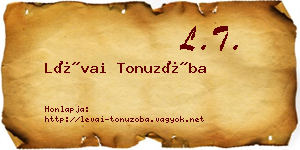 Lévai Tonuzóba névjegykártya